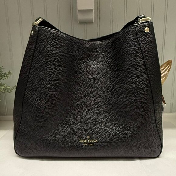 KATE SPADE "Leila" Triple Entry Shoulder Bag Pebbled Leather EUC - Picture 1 of 13